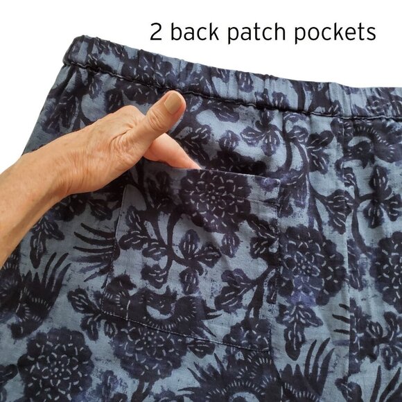 Encore by Idina Menzel Petite Cotton Gauze Ankle Pants Blue Floral Print 2XP - Picture 10 of 16